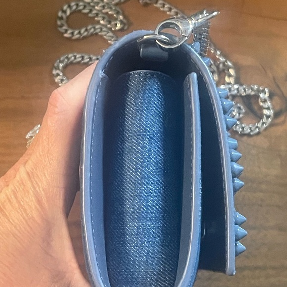 Christian Louboutin Blue Studded Crossbody Bag - Picture 10 of 11